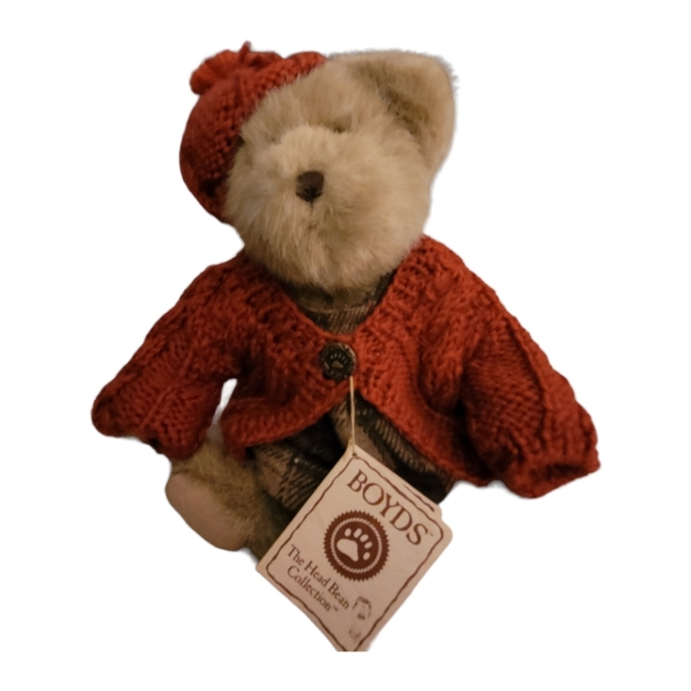 Boyds Bears "The Head Bean Collection" Meg Autumnfest Brown Girl Bear w/Tags